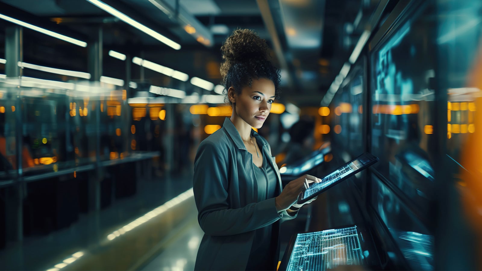 Women looking at a tablet