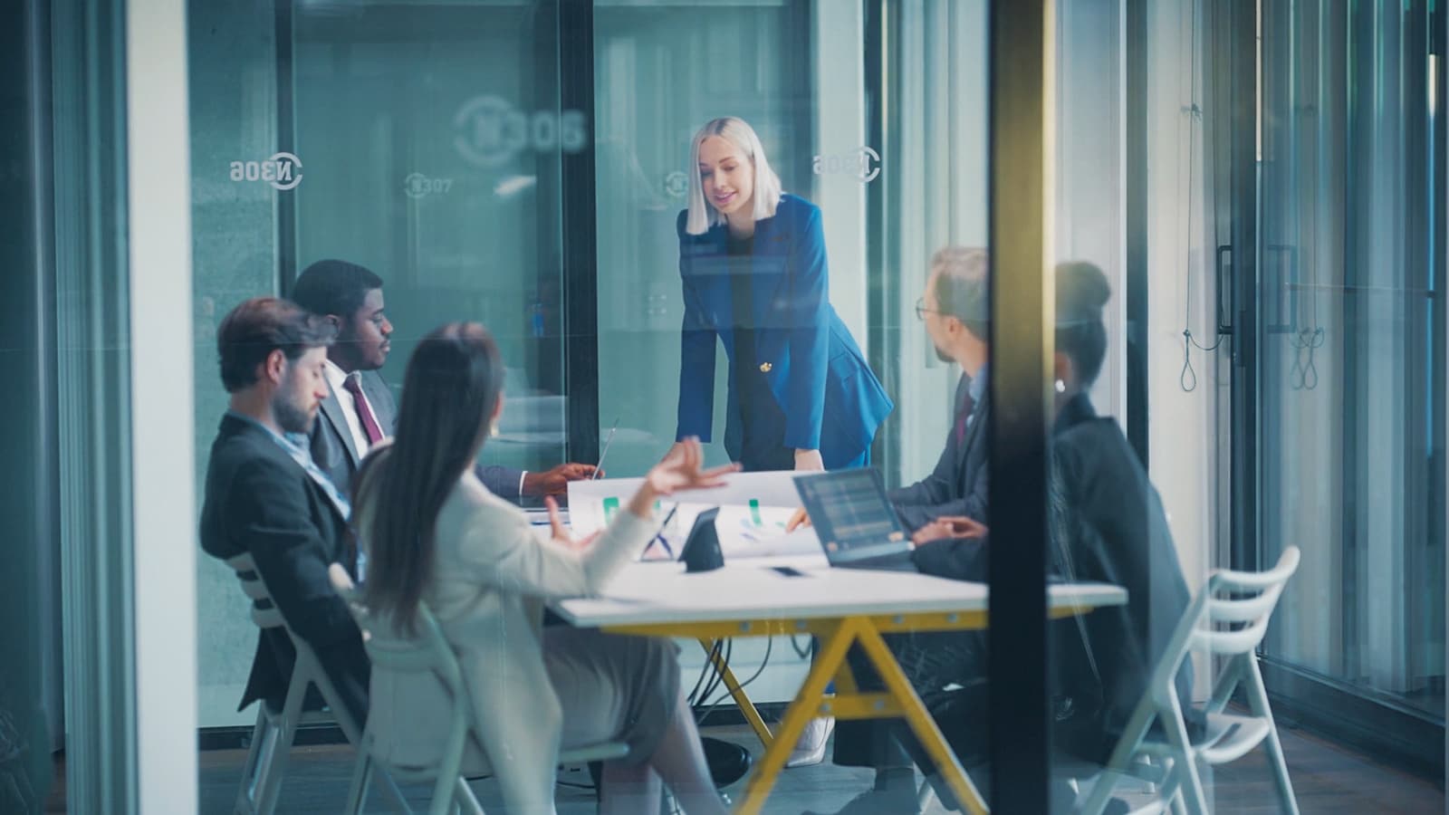 People sittting around an office table